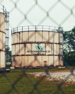Water storage tank at Petroamazonas in Ecuador for industrial use. 